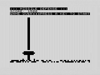 Missile Defense - Ending, ZX81 screen shot, by Steven Reid, 1983, 2017