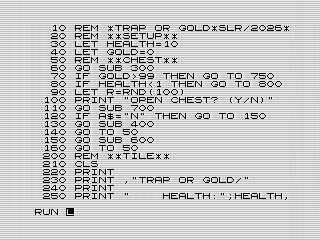Trap or Gold, Loading the program on the ZX80, 2026 by Steven Reid