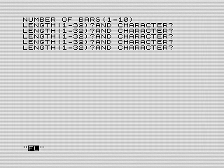 Bar Graph, Data Input, ZX81 screen shot, by Steven Reid, 1984