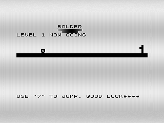 Bolder, Game Play, ZX81 Screenshot by Steven Reid, 1985