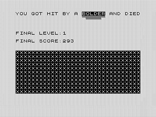Bolder, Game Over, ZX81 Screenshot by Steven Reid, 1985