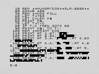 The ZX81 BASIC screen-filling routine