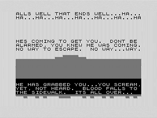 Halloween, Ending ZX81 Screenshot by Steven Reid, 1984