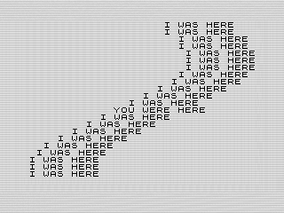 Here, ZX81 screenshot, 2023 by Steven Reid