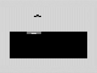 Lander, ZX81 screen shot, by Steven Reid, 1984