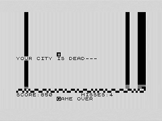 Laser Catch, Ending ZX81 Screenshot by Steven Reid, 1984