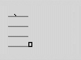 ZX81 Lift game intro screen with elevator and floors. Lift, 2026 by Steven Reid