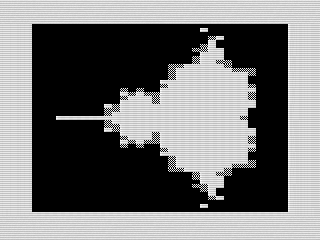 Mandelbrot Set with Chunky Graphics, ZX81 Screenshot, 2022 by Steven Reid