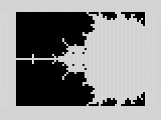 Mandelbrot Sets Machine Code, ZX81 Zooming In Screenshot, 2022 by Steven Reid