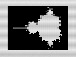 Mandelbrot Split Graphics, ZX81 screenshot, 2022 by Steven Reid