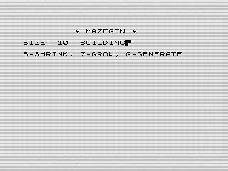 Maze Generator, Building Screen, ZX81 Screenshot, 2024 by Steven Reid