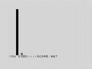 Missler, Ending, ZX81 screen shot, by Steven Reid, 1983