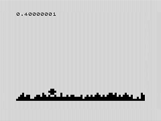Moon Lander, Landed, ZX81 Screenshot, by Steven Reid, 1984.