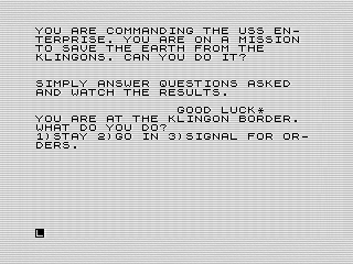 Star Trek, ZX81 Screenshot by Steven Reid, 1983
