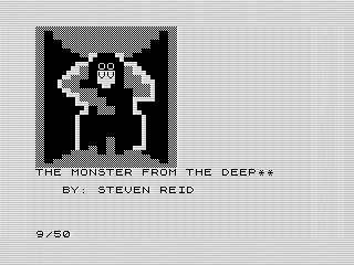 The Monster, ZX81 screenshot by Steven Reid, 1984