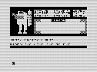 Wizardry (test), ZX81 Movement Screenshot,  Steven Reid, 1985