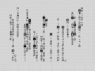 ZX81 Rain, Monochrome ZX81 Screenshot, 2023 by Steven Reid